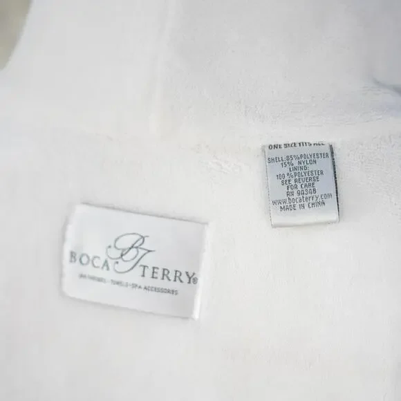 W Hotel Boca Terry White Hooded Bathrobe Pink Trim One Size Exclusive Shanghai - Picture 3 of 15